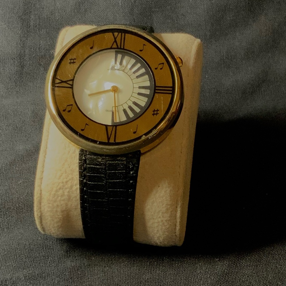 Gold and Black Musical Theme Watch